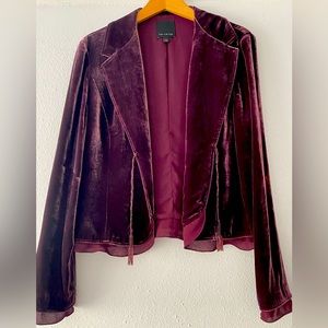 THE LIMITED women’s wine/burgundy VELVET tailored vintage blazer, Size L